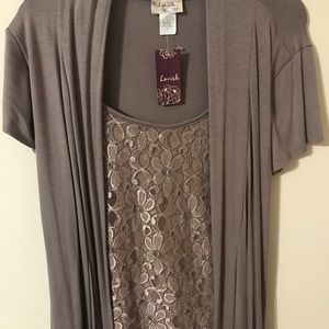 Brown Dressy Top with camisole.